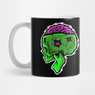 Brain Skull green Mug